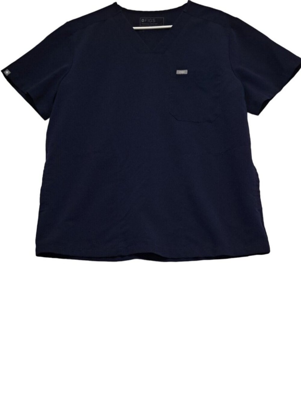 Figs Chisec Scrub Shirt Men L Blue Medical Nurse Doctor Three Pocket Top Adult